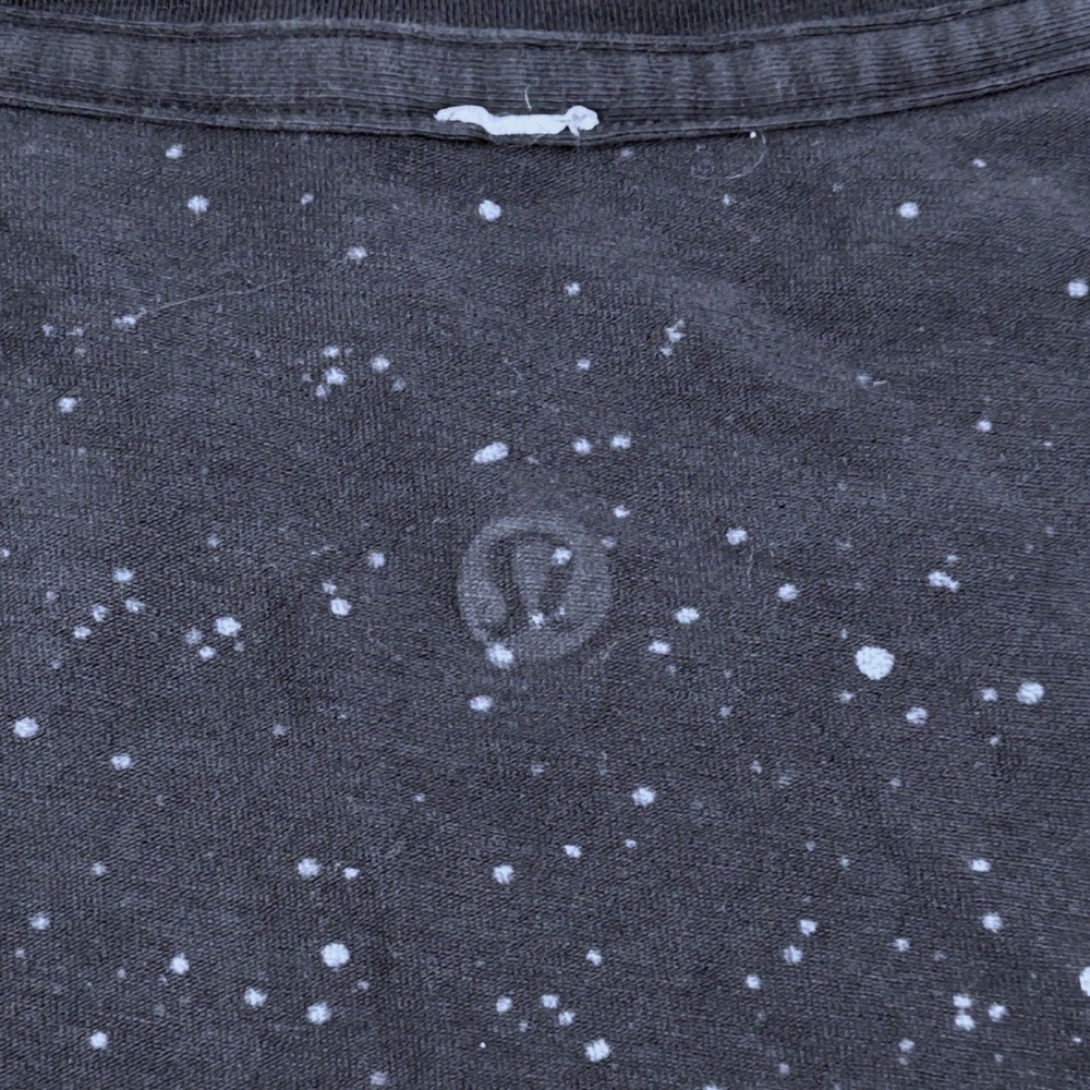 Lululemon V-Neck Tee Women XS/S Black Speckled Athleisure Activewear Performance - Picture 2 of 6